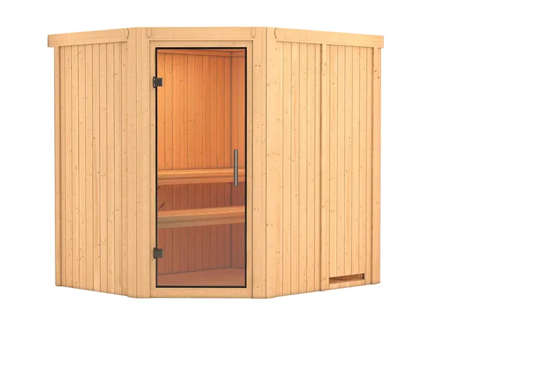 Karibu System-Sauna Komplettset Magne Eckeinstieg 68 mm 2