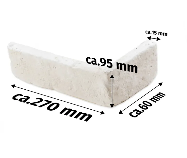 HORI Wandverkleidung Betonsteinverblender Ecken Klinkeroptik Weiß 2
