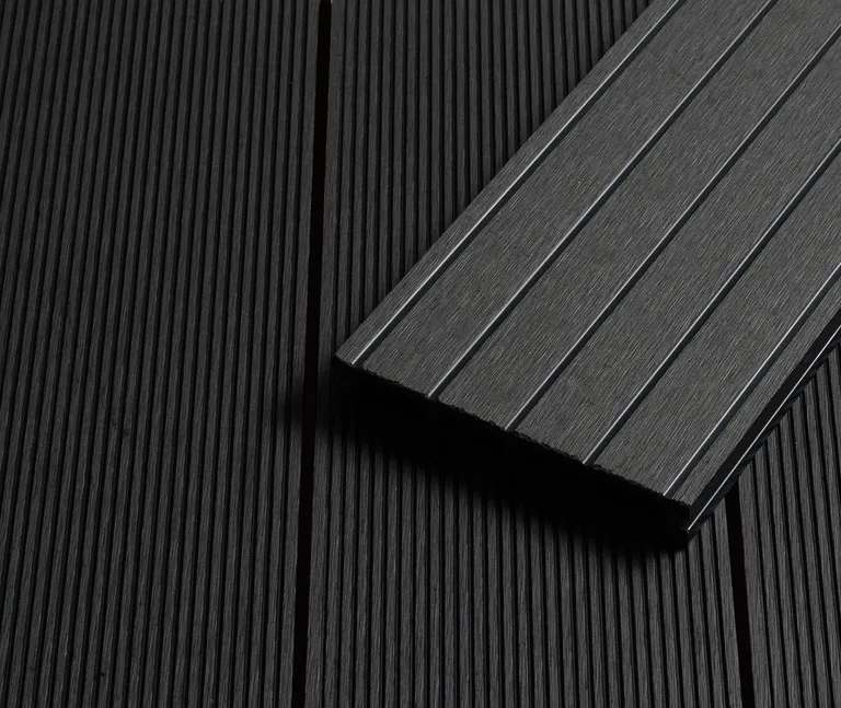 HORI Terrassendielen Komplettset WPC Antigua Hohlkammer anthrazit grob / fein geriffelt 21 x 146 mm 0
