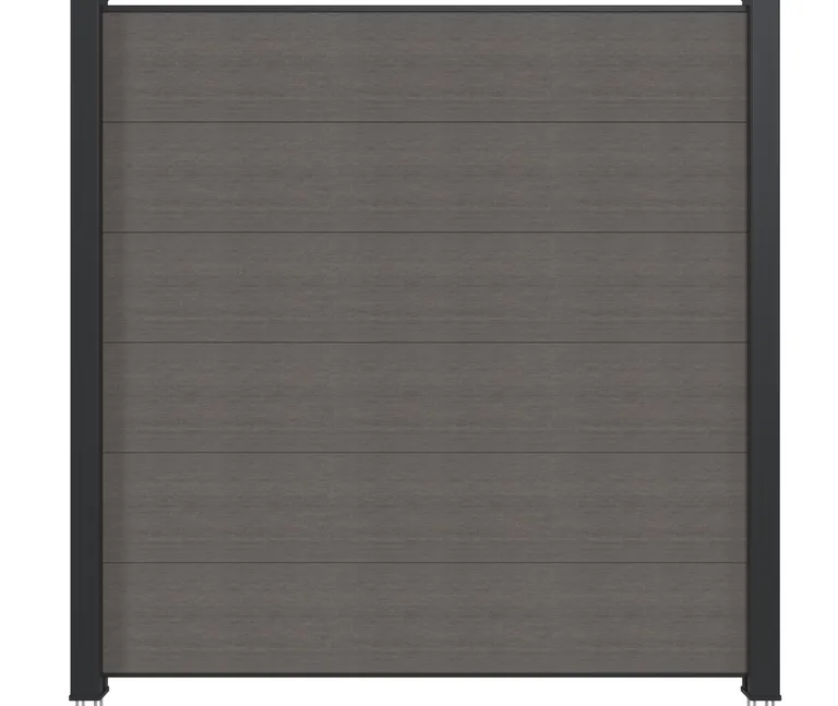 NewTechWood WPC Sichtschutzzaun Stecksystem Komplettset Castello XXL 2