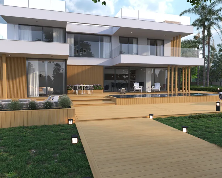 HORI Terrassendiele WPC Hohlkammer Wood Feeling Co-Extrudiert 22,5x138mm Hellbraun 4
