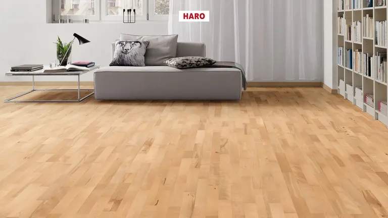 HARO Parkett Buche gedämpft Living glatt Schiffsboden 2. Wahl 2