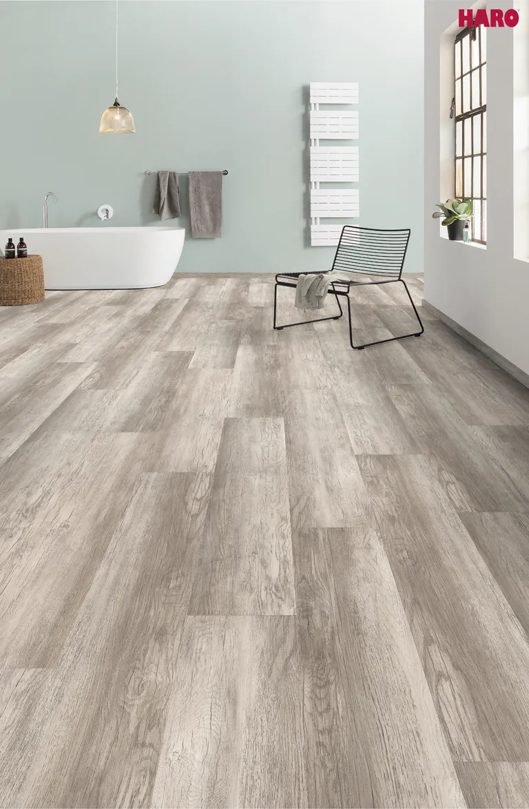 Haro Disano Saphir PVC freier Designboden Country Eiche grau rustikal strukturiert Landhausdiele 3