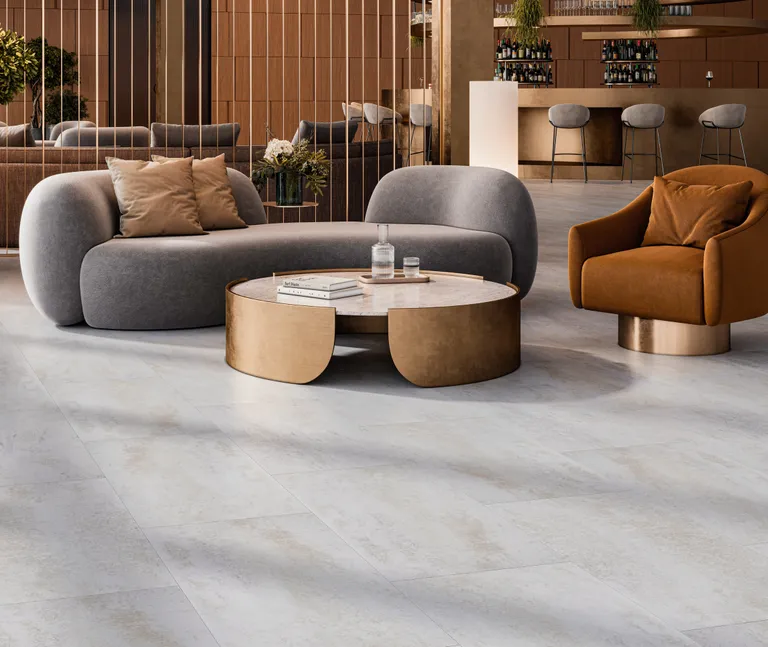 PARADOR Klick-Vinylboden SPC Trendtime 5 Dolomit weiß Mineralstruktur Fliese 0