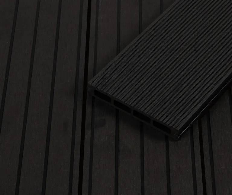 HORI Terrassendielen WPC Antigua Hohlkammer anthrazit grob / fein geriffelt 21 x 146 mm 4