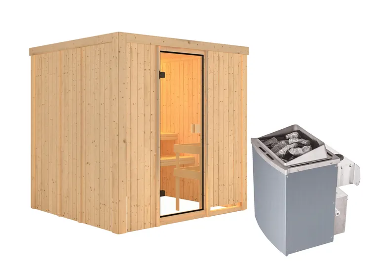 Woodfeeling System-Sauna Tromsö Fronteinstieg 68 mm 2