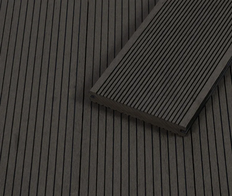 HORI Terrassendielen Komplettset WPC Mauritius massiv grau grob / fein geriffelt 20 x 140 mm 4