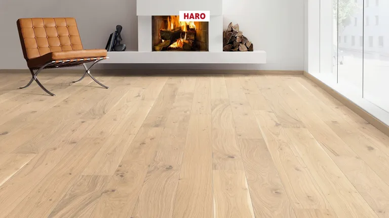 HARO Parkett 2500 Eiche puroweiß Universal strukturiert Landhausdiele 2. Wahl 2