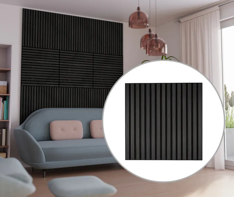 HORI WALL Akustik Dekor Wandpaneele Black Oak quadratisch 0