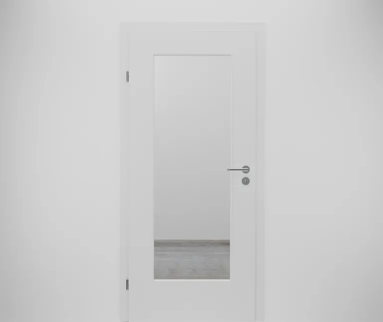 HORI Zimmertür CPL Weiß RAL9016 mit Lichtausschnitt Röhrenspan Designkante 0