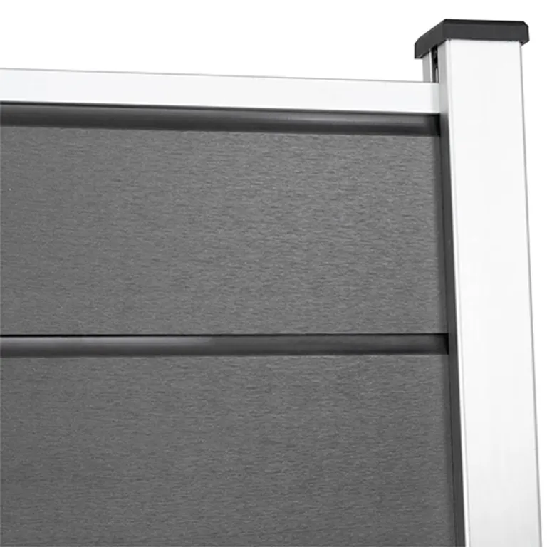 HORI Design WPC Sichtschutzzaun Stecksystem Pfosten zum Aufschrauben 2