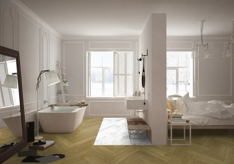 Gerflor Klebe-Vinylboden, Senso Unik, Fischgräte, Madera Castano 6