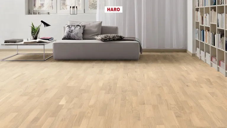 HARO Parkett 2500 Eiche lichtweiß strukturiert Schiffsboden 2