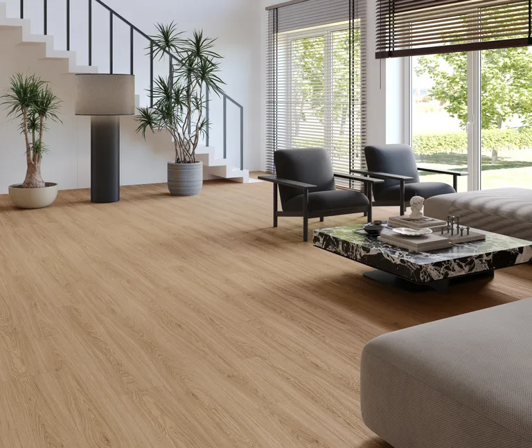 HORI Klick-Hartvinylboden SPC Eiche CalmaLandhausdiele synchron Holzstruktur 2