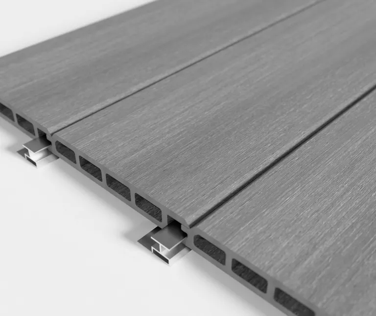 HORI WPC Fassadenverkleidung Hohlkammer grau bi-color co-extrudiert 138x20mm 2