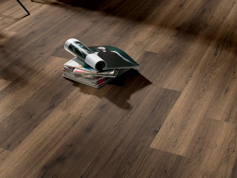 DOMIZIL PVC freier Klick-Designboden Aqua Hickory stark geräuchert Landhausdiele 2