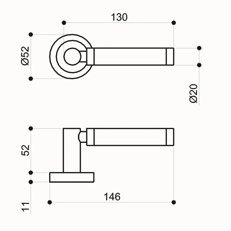 HORI Türgriff verchromt/Edelstahl matt Premium 1