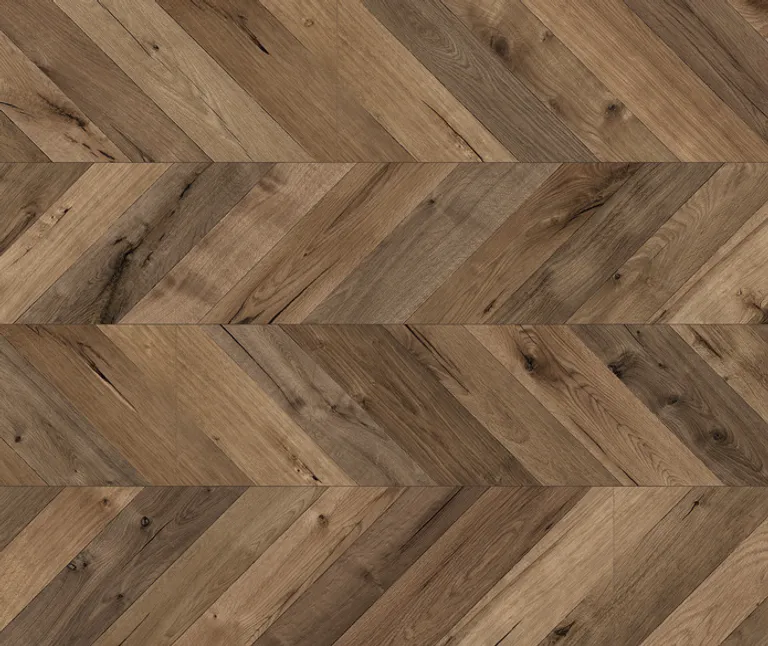 DOMIZIL PVC freier Klick-Designboden Eiche geräuchert Fischgrätdiele 0