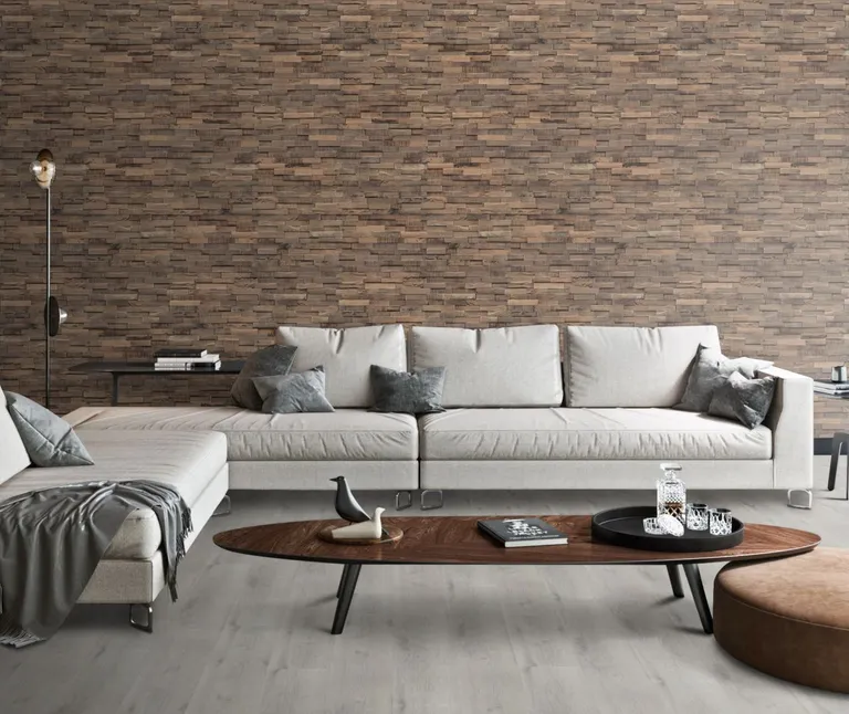 INDO Echtholz Wandverkleidung 3D Holzverblender Slimwood Stone Washed 1