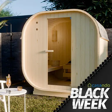 Außensauna im Garten Black Week 