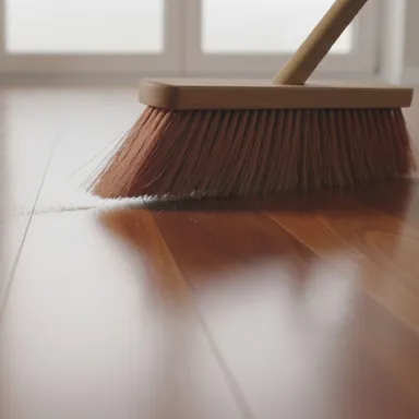 Hier ist ein Pflege Bild eine Merbau Parkettbodens zu sehen.