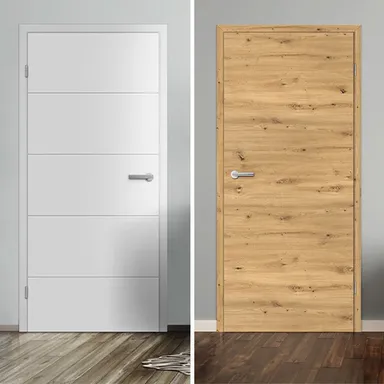 Weiße Tür ohne Schlüssellochbohrung