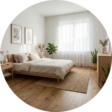 Hier ist ein Ambiente Bild eines dunklen Parkettbodens zu sehen.