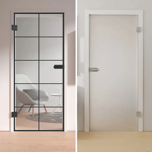 glastüren in verschiedenen farben und varianten