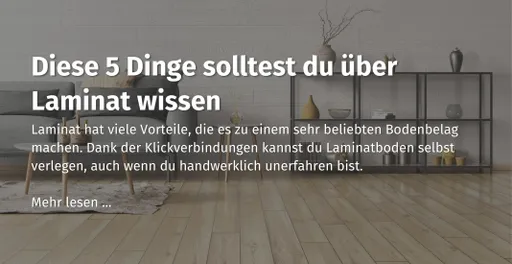 Über dieses Bild kommst du zum Ratgeberbeitrag zum Thema: Diese 5 Dinge solltest du über Laminat wissen.