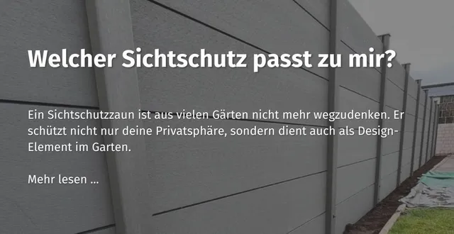 Hier geht es zu unseren casando Ratgerbeitrag zum Thema: "Welcher Sichtschutz passt zu mir?" 