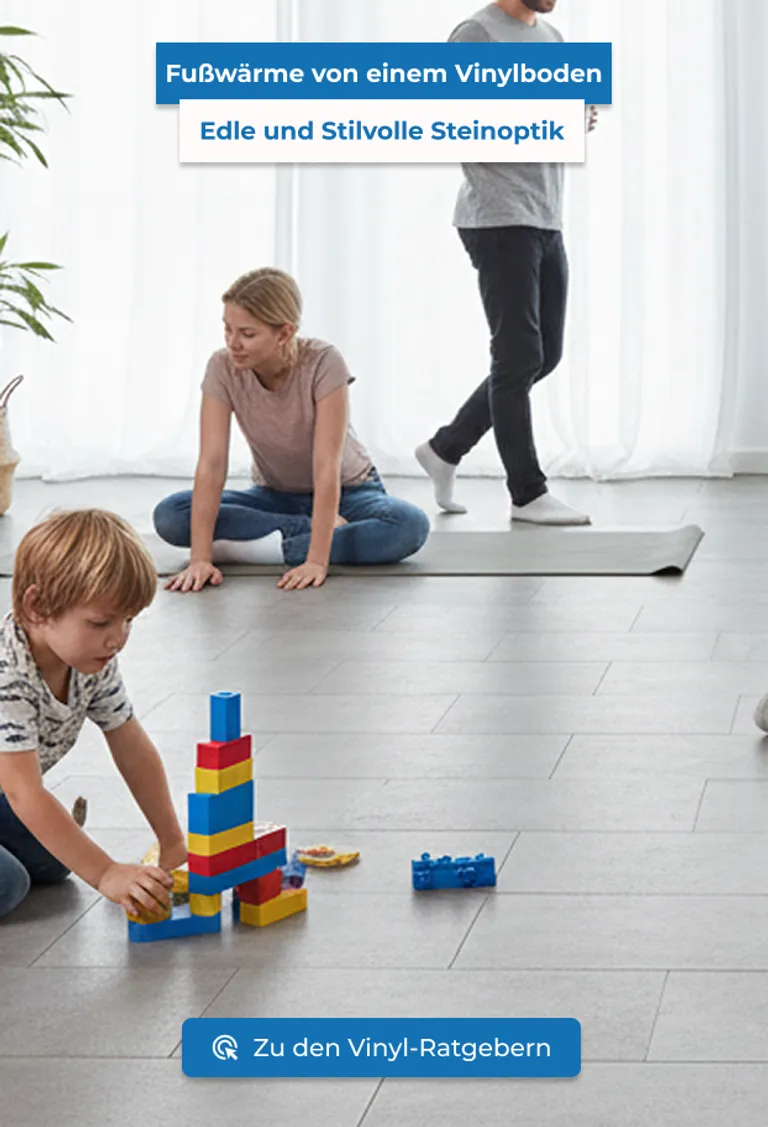 Vinylboden Fliesenoptik + Vinylboden Steinoptik D