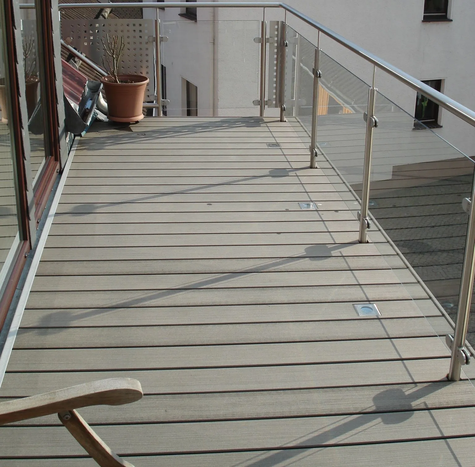 Megawood Terrassendiele Komplettset WPC Komplettbausatz Premium grau Dielen 