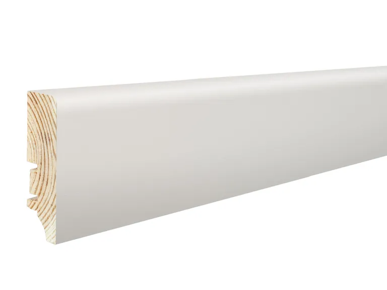 HORI Sockelleiste weiß Fußleiste Modern foliert MDF-Träger 250 cm 