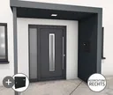 Gutta Vordach Haustür mit Seitenteil BS PLUS aluminium 1