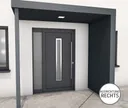Gutta Vordach Haustür mit Seitenteil BS PLUS aluminium 1