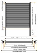 Kovalex WPC Sichtschutzzaun Stecksystem glatt mattiert Starterset 14