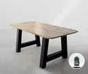D-SYN mySquare Esstisch Massivholz Eiche Schweizer kante Komplettset 0