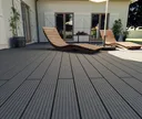 HORI Terrassendielen Komplettset WPC/BPC Vollprofil massiv grau 9