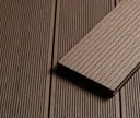 HORI Terrassendielen WPC Mauritius massiv braun grob / fein geriffelt 20 x 140 mm 2