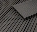 HORI Terrassendielen Komplettset WPC Malta Hohlkammer grau fein geriffelt / grob genutet 21 x 145 mm 0