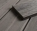 HORI Terrassendielen Komplettset WPC Maui Massiv grau tiefe Holzstruktur + geriffelt 21 x 143 mm 4