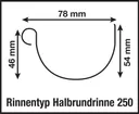 Finnhaus Wolff Dachrinne Kunststoff rund 441B 1