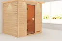 Woodfeeling Massivholz-Sauna Adelina Fronteinstieg 38 mm 0