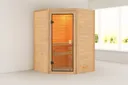 Woodfeeling Massivholz-Sauna Antonia Eckeinstieg 38 mm 0