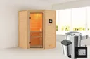 Woodfeeling Massivholz-Sauna Antonia Eckeinstieg 38 mm 0