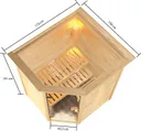 Woodfeeling Massivholz-Sauna Antonia Eckeinstieg 38 mm 1