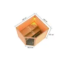 Woodfeeling Massivholz-Sauna Elea Eckeinstieg 38 mm 2