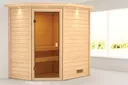Woodfeeling Massivholz-Sauna Jella Eckeinstieg 38 mm 0