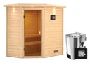 Woodfeeling Massivholz-Sauna Jella Eckeinstieg 38 mm 2