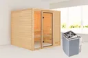 Woodfeeling Massivholz-Sauna Jutta Fronteinstieg 38 mm 0